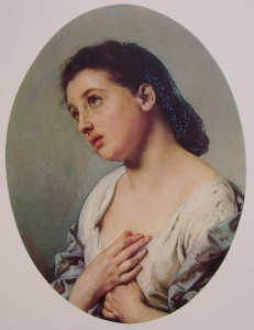 Giacomo Trecourt: Ritratto di giovinetta, anno 1855, cm. 51 x 36, Museo Civico di Pavia